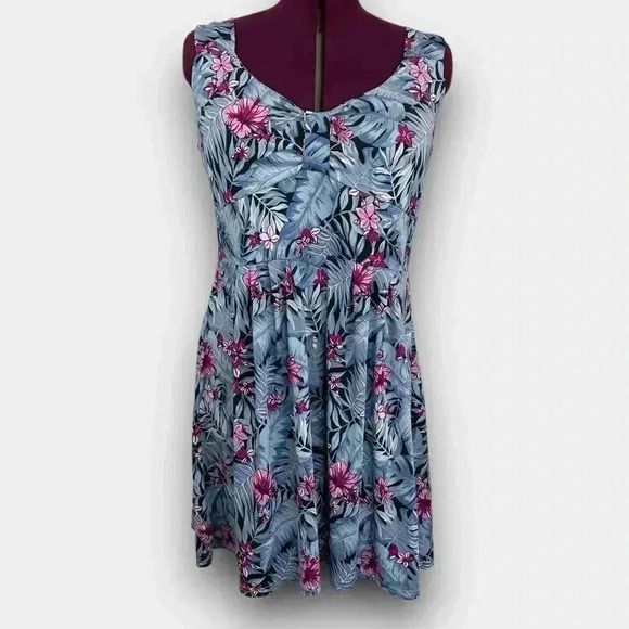 IB DIFFUSION‎ ladies midi dress floral dress size 1X blue/white/black/pink - Picture 1 of 8